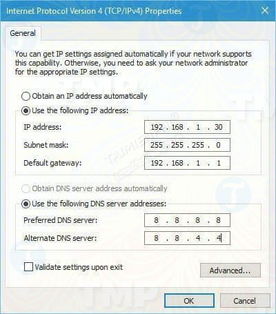 Thiết lập địa chỉ IP bằng tay là cách hiệu quả khi bị lỗi Wifi Win10